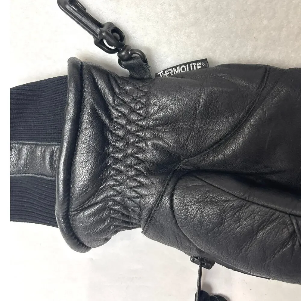SWANY Toaster Ski Snowboard Leather Mittens Gloves Women's Size Small Black